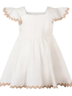 Off Shoulder Dress with Scalloped Edges