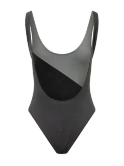 One Piece Swimsuit with Diagonal Motif