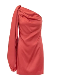 One Shoulder Draped Mini Dress