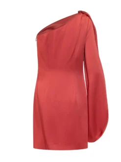 One Shoulder Draped Mini Dress