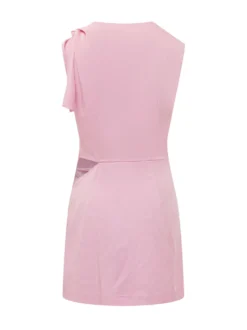 One Shoulder Mini Dress with Drape