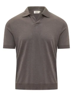 Open Collar Knit Polo