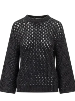 Open Knit Crewneck Sweater