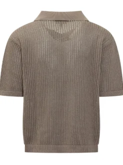 Open Knit Polo Shirt