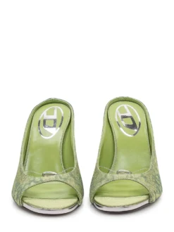 Open Toe High Heel Mules