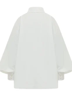 Oversized Shirt with Collar and Buttons