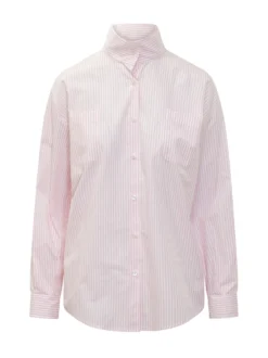 Oversized Shirt with Mandarin Collar