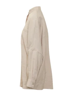 Oversized Shirt with Mandarin Collar