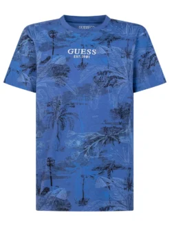 Oversize Short Sleeve T-shirt with Tropical Print
