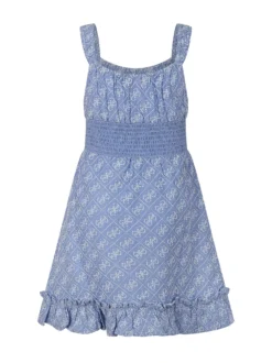 Oxford Tank Dress with Ruffle Hem