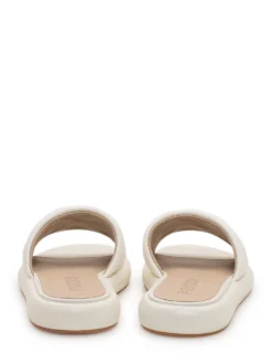 Padded Leather Sliders with Logo Detail