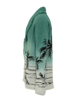 Palm Motif Knit Cardigan