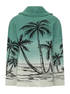 Palm Motif Knit Cardigan
