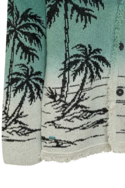 Palm Motif Knit Cardigan