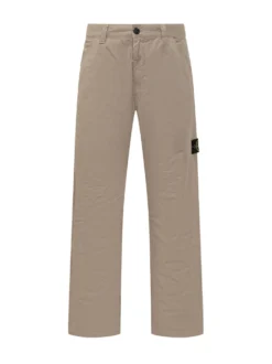 Pantaloni Chino con Patch Logo
