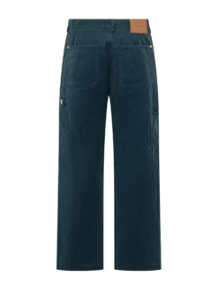 Pant Denim a Gamba Ampia con Tasche