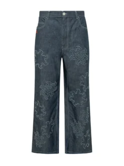 Pants with Pockets and All-Over Graphic Pattern