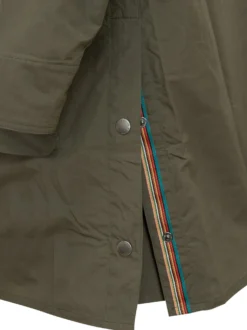 Parka con Cappuccio in Cotone con Colletto in Velluto