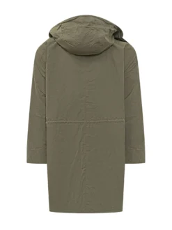 Parka con Cappuccio in Cotone con Colletto in Velluto