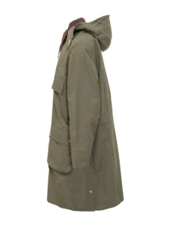 Parka con Cappuccio in Cotone con Colletto in Velluto