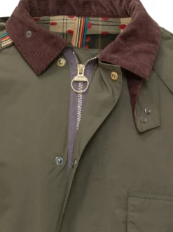 Parka con Cappuccio in Cotone con Colletto in Velluto