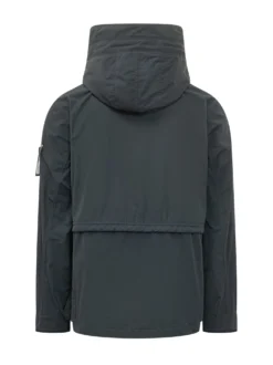 Parka Corto con Cappuccio e Tasche Utility
