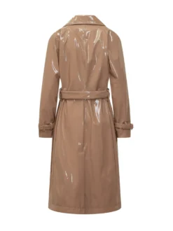 Patent Effect Trench Coat with Belt