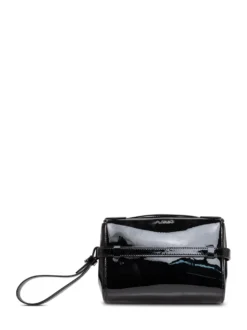 Patent Leather Clutch with Metal Logo