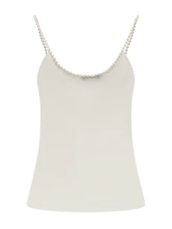 Pearl-Strap Sleeveless Top