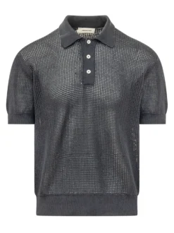 Perforated Polo with Collar and Buttons