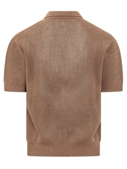 Perforated Polo with Collar and Buttons