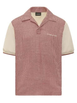 Pied de Poule Polo with Revere Collar