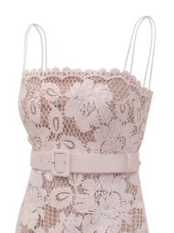Pink Lace Midi Dress