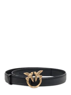 Pinko black belt with gold buckle