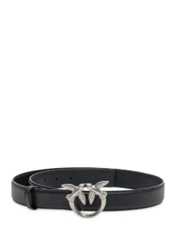 Pinko Love Birds black leather belt