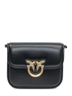 Pinko Love Mini Icon Bag in Black Leather