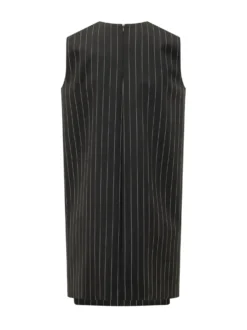 Pinstripe Dress with Belt