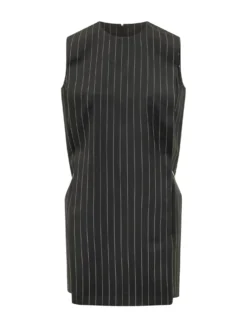 Pinstripe Dress with Belt