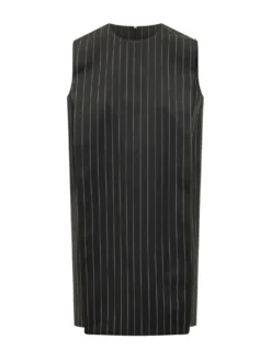 Pinstripe Dress with Belt