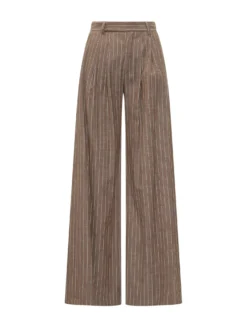 Pinstripe Trousers with Pleats