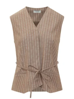 Pinstripe Vest with Belt