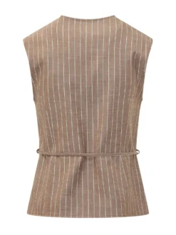 Pinstripe Vest with Belt