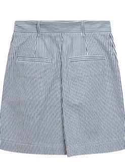 Pleated Shorts with Striped Pattern