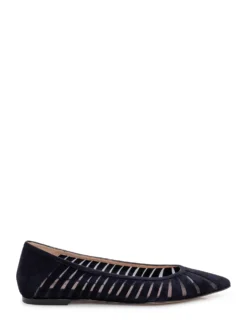 Pointed Ballet Flats with Sheer Panels