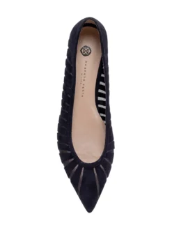 Pointed Ballet Flats with Sheer Panels