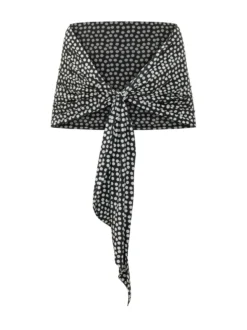 Polka Dot Jersey Stole with Front Knot