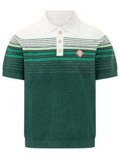 Polo a Righe con Patch