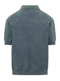 Polo in Maglia con Bottoni e Tasca