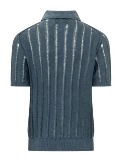 Polo in Maglia Traforata a Maniche Corte