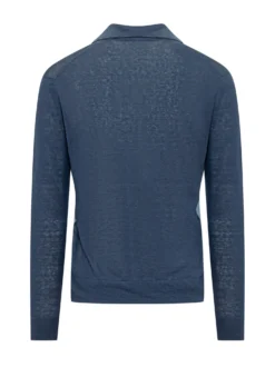 Polo Neck Sweater with Geometric Pattern